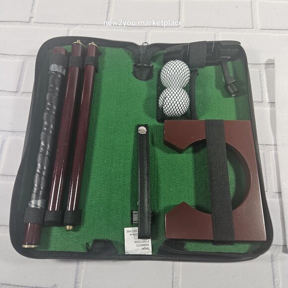 Indoor Golf Practice Putter Set In Case Orbit Office Travel Putter Balls Hole - Picture 1 of 5